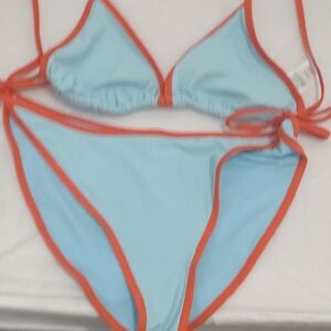 Wild Fable Light Blue and Orange Bikini